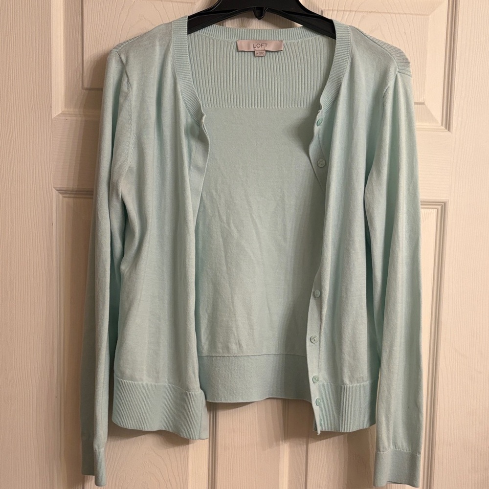 LOFT Soft Blue Women's Cardigan Set